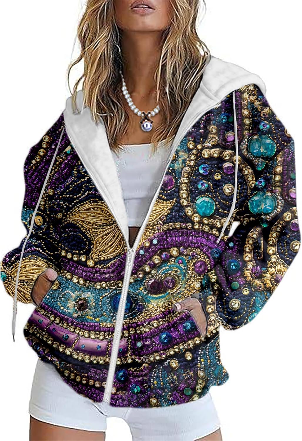 Mardi Gras Vintage Vneck Sweatshirt