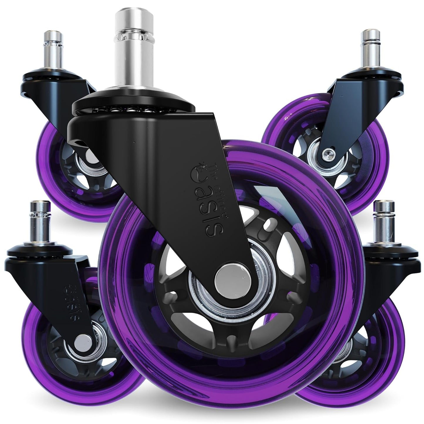 Smooth, Quiet Rolling Chair Wheels - Set of 5