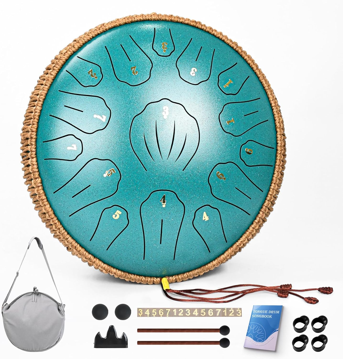 Steel Tongue Drum - 13 Inch 15 Note Musical Instrument for All