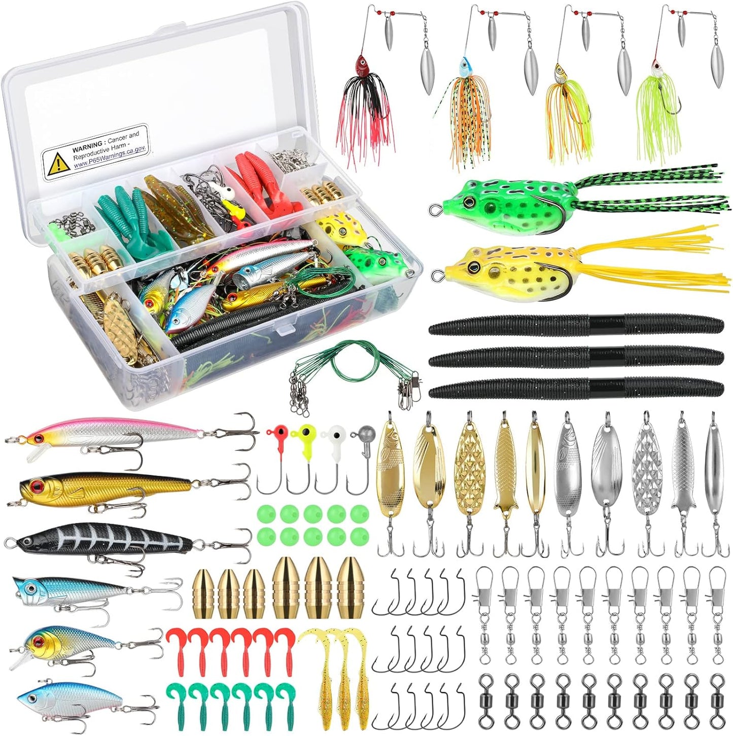 Ultimate 302Pcs Fishing Lure Kit by PLUSINNO