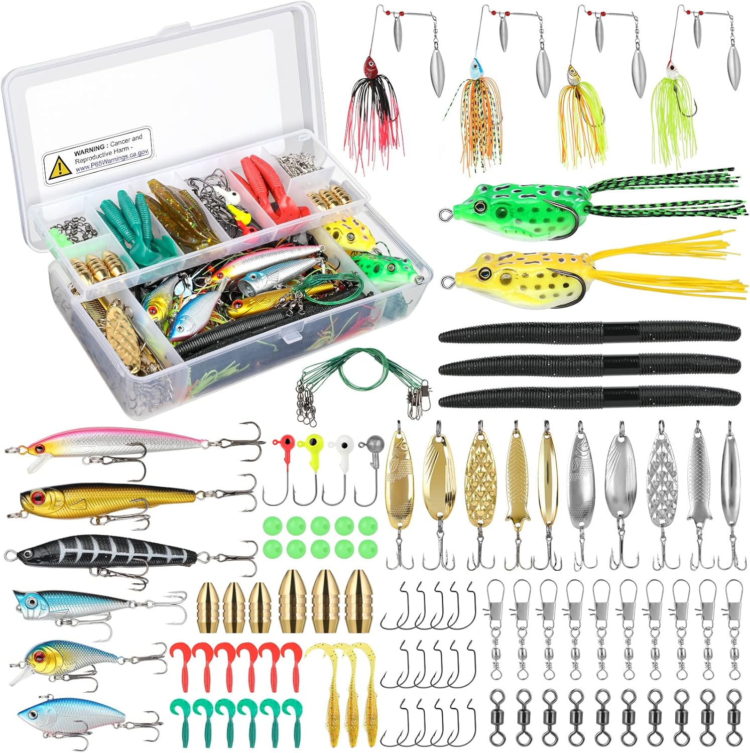 Ultimate 302Pcs Fishing Lure Kit by PLUSINNO