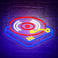 Record Player Neon Sign for Wall Decor - Dimmable Music Light