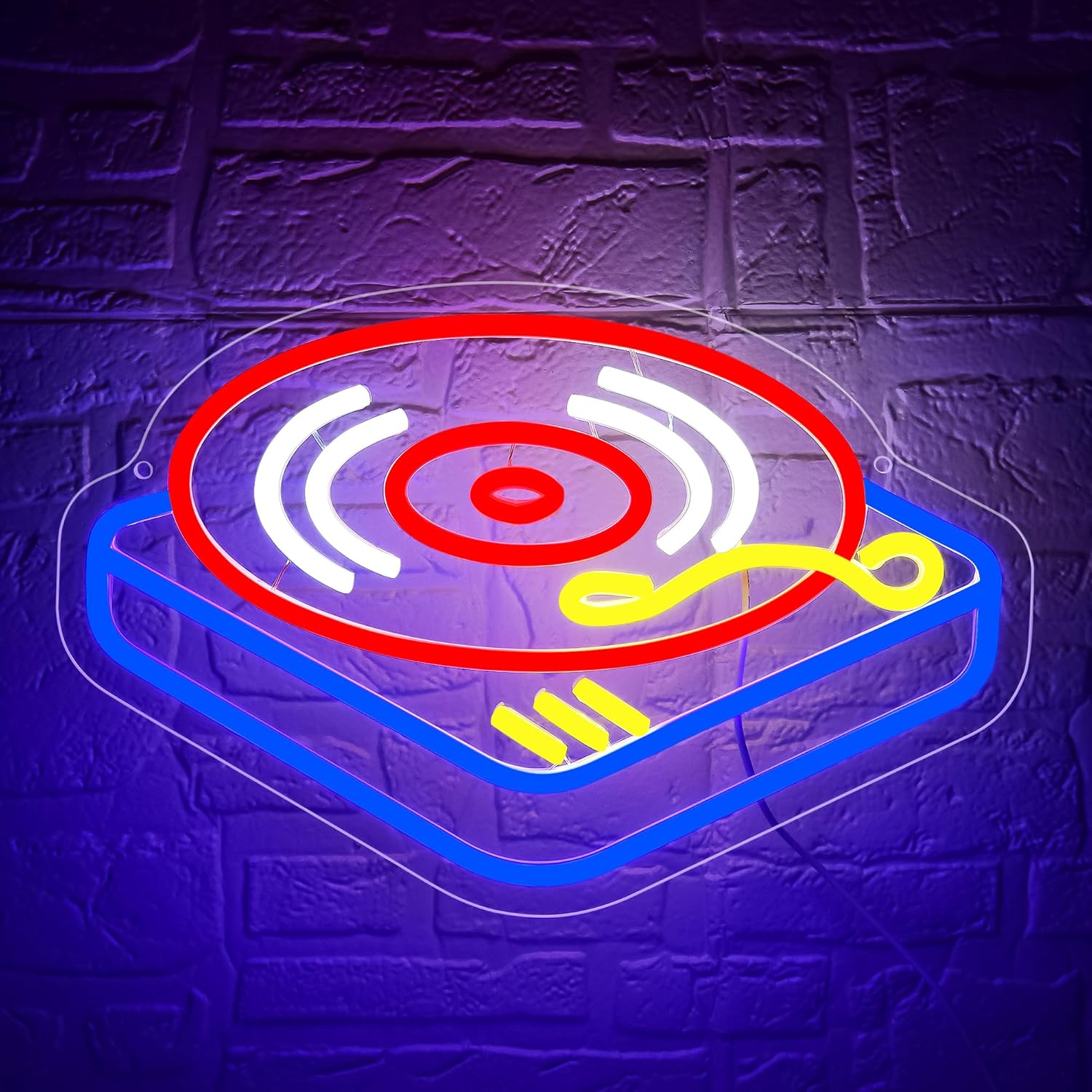 Record Player Neon Sign for Unique Wall Decor and Gifts