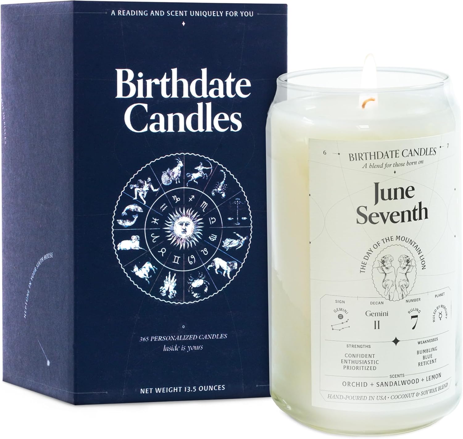 Gemini Zodiac Birthday Candle for June 7 - Unique Gift Idea
