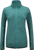 Dolcevida Women's Long Sleeve Fleece Zip Up Speckled Jacket