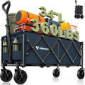 34in Extra Long Collapsible Wagon Cart - Heavy Duty Foldable Utility