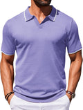Mens Polo Shirt Short Sleeve Vintage Golf Polo - Cool Knit Style