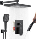 Matte Black 13-In Rainfall Shower System - High Pressure & Anti-Scald