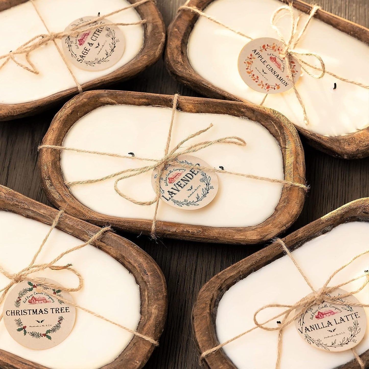 Wood Dough Bowl Candles - Natural Soy Wax & Essential Oils