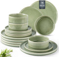 Ceramic Dinnerware Set for 6 - Handmade Reactive Glaze Stoneware Sets