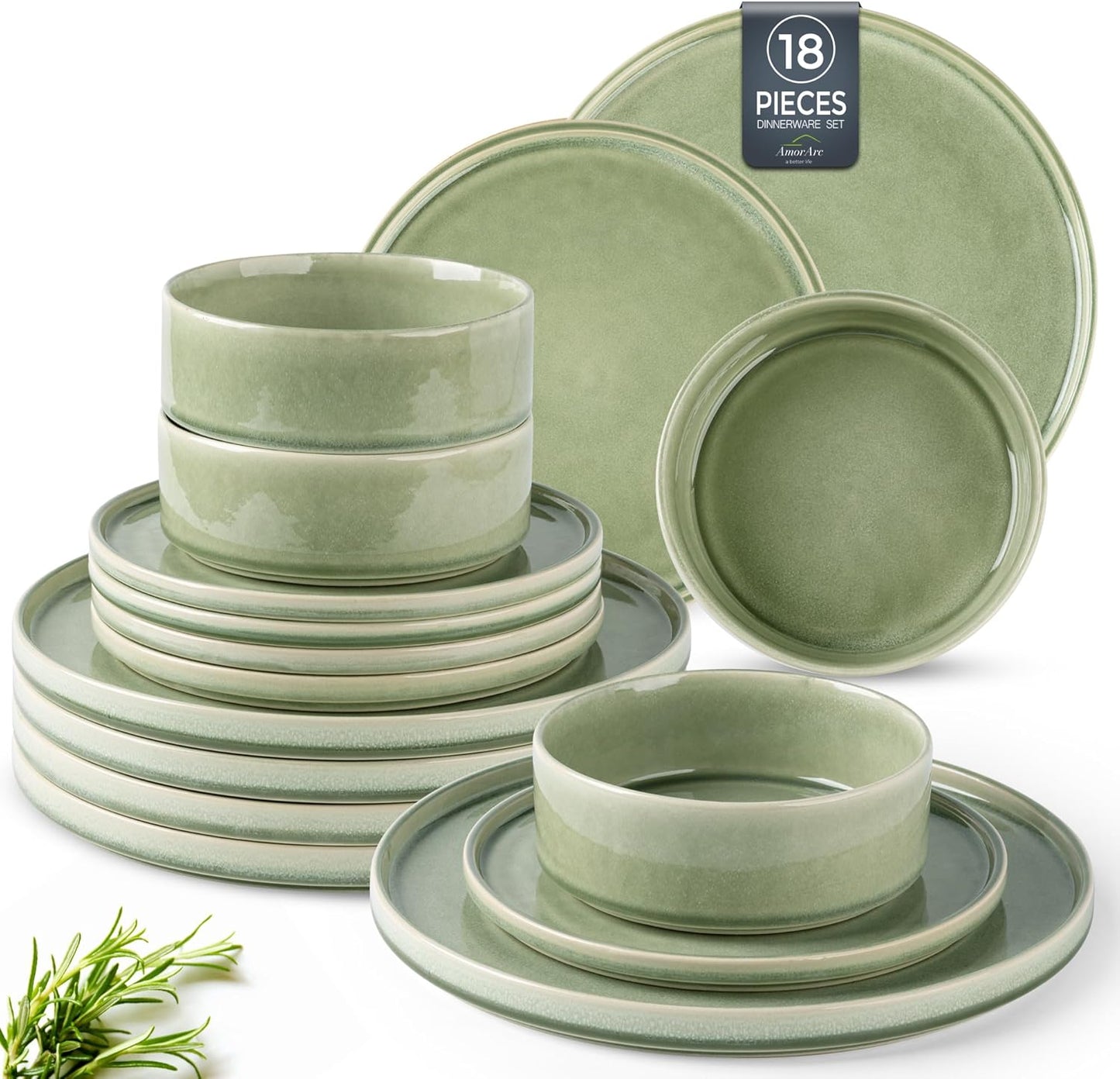 AmorArc Ceramic Dinnerware Sets: Unique Handmade Plates & Bowls