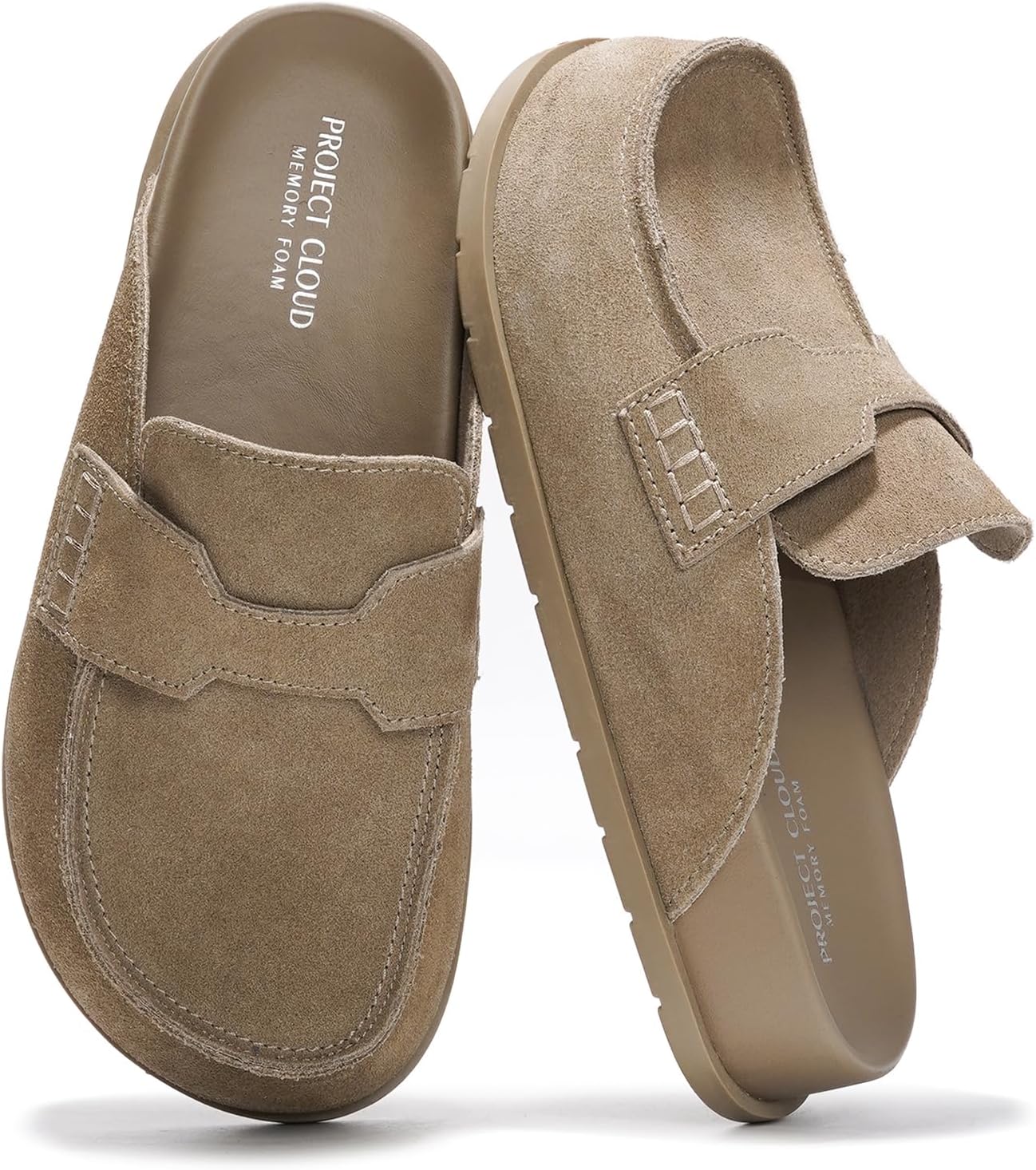 Project Cloud Genuine Leather Womens Clogs with Memory Foam Support