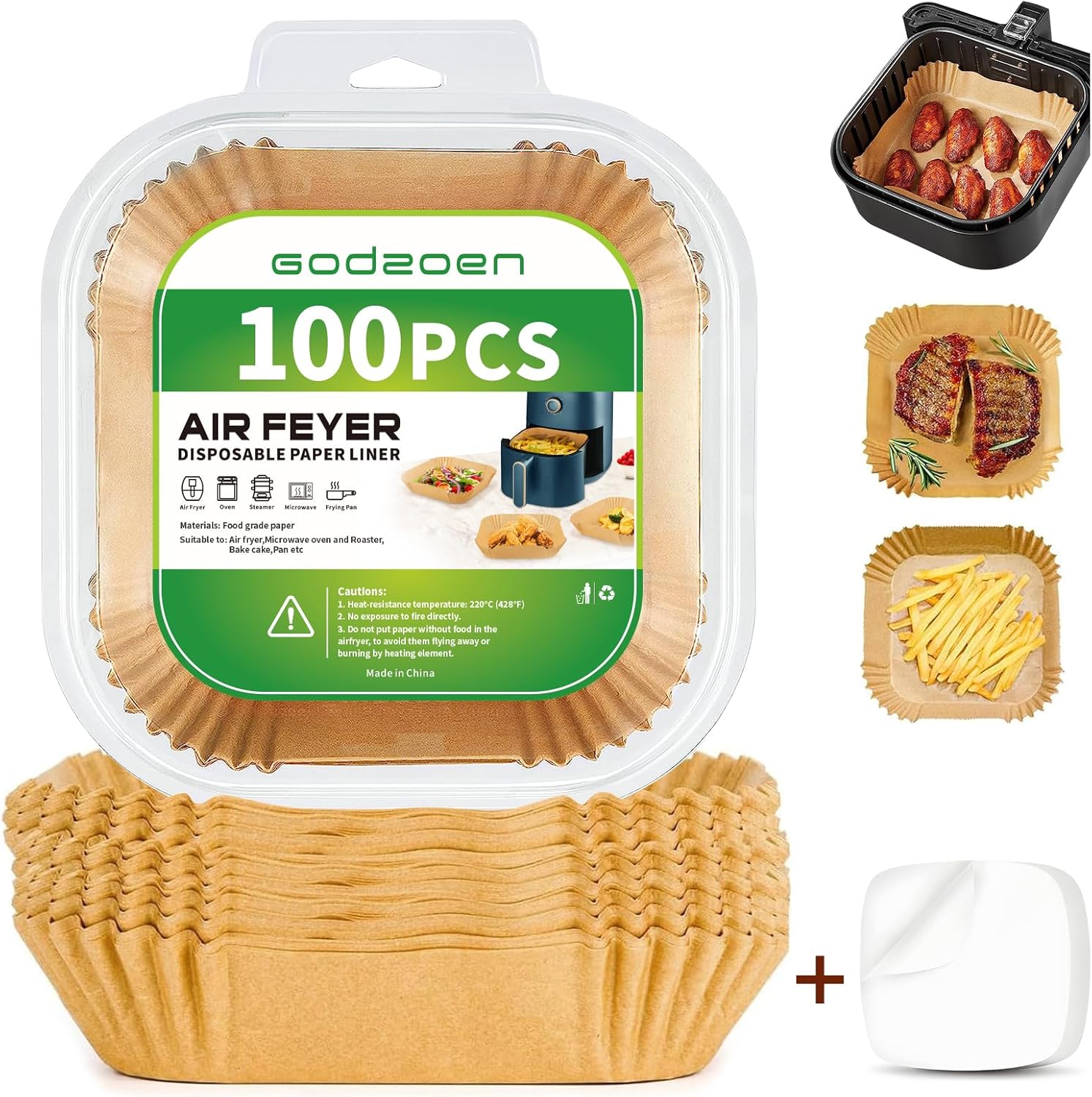 Oil-Proof Disposable Liners, 100PCS, 8inch