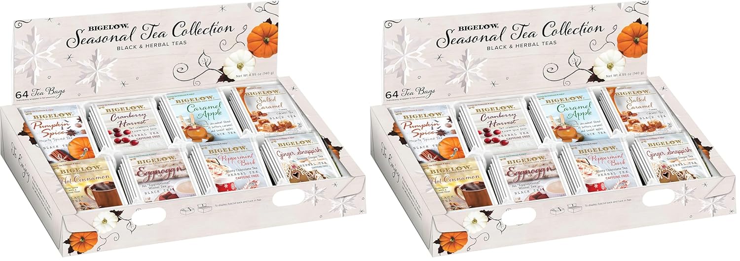 Bigelow Tea Seasonal Collection Gift Box Sampler - 64 Bags