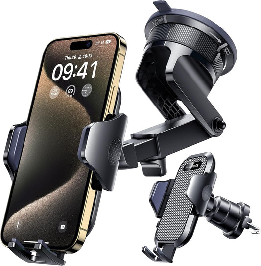VANMASS Military-Grade Car Phone Holder - Strongest Suction & Clip