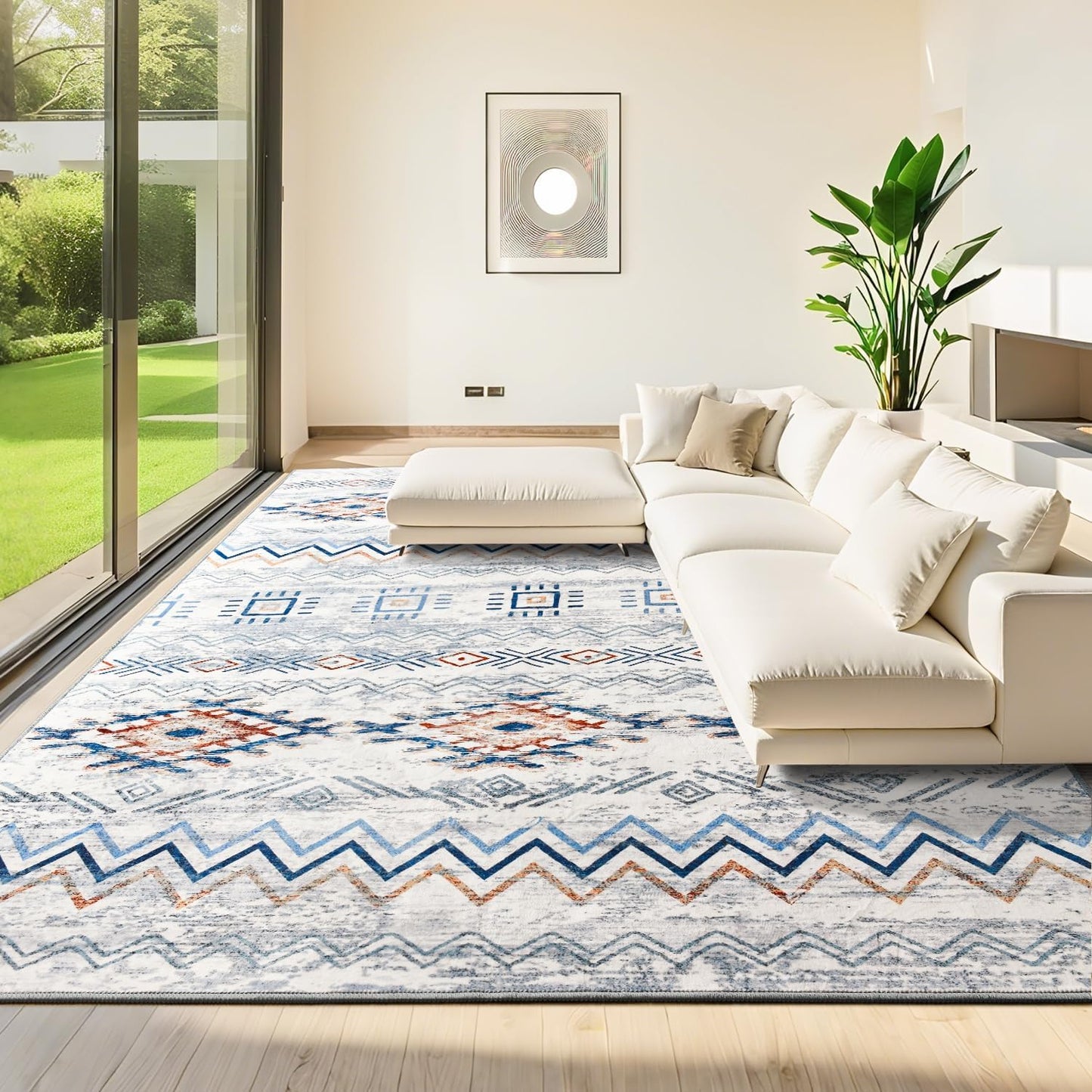 Boho Area Rug for Living Room - Soft and Stylish 6ftx9ft Design