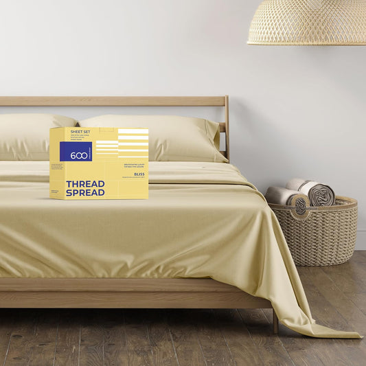 100% Egyptian Cotton Queen Size Sheet Set for Luxury Comfort
