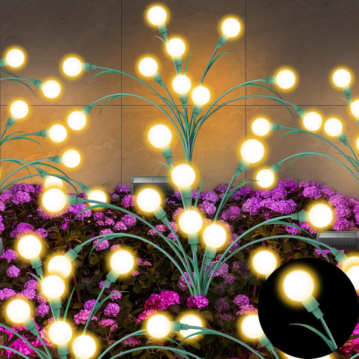 6 Packs Solar Garden Lights with Upgraded Leaf Design for Outdoors