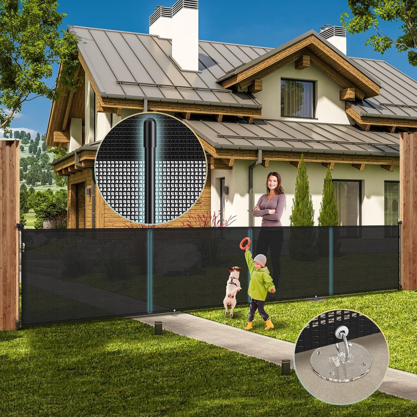 Retractable Baby Gates Extra Wide 180ft' for Safety and Convenience