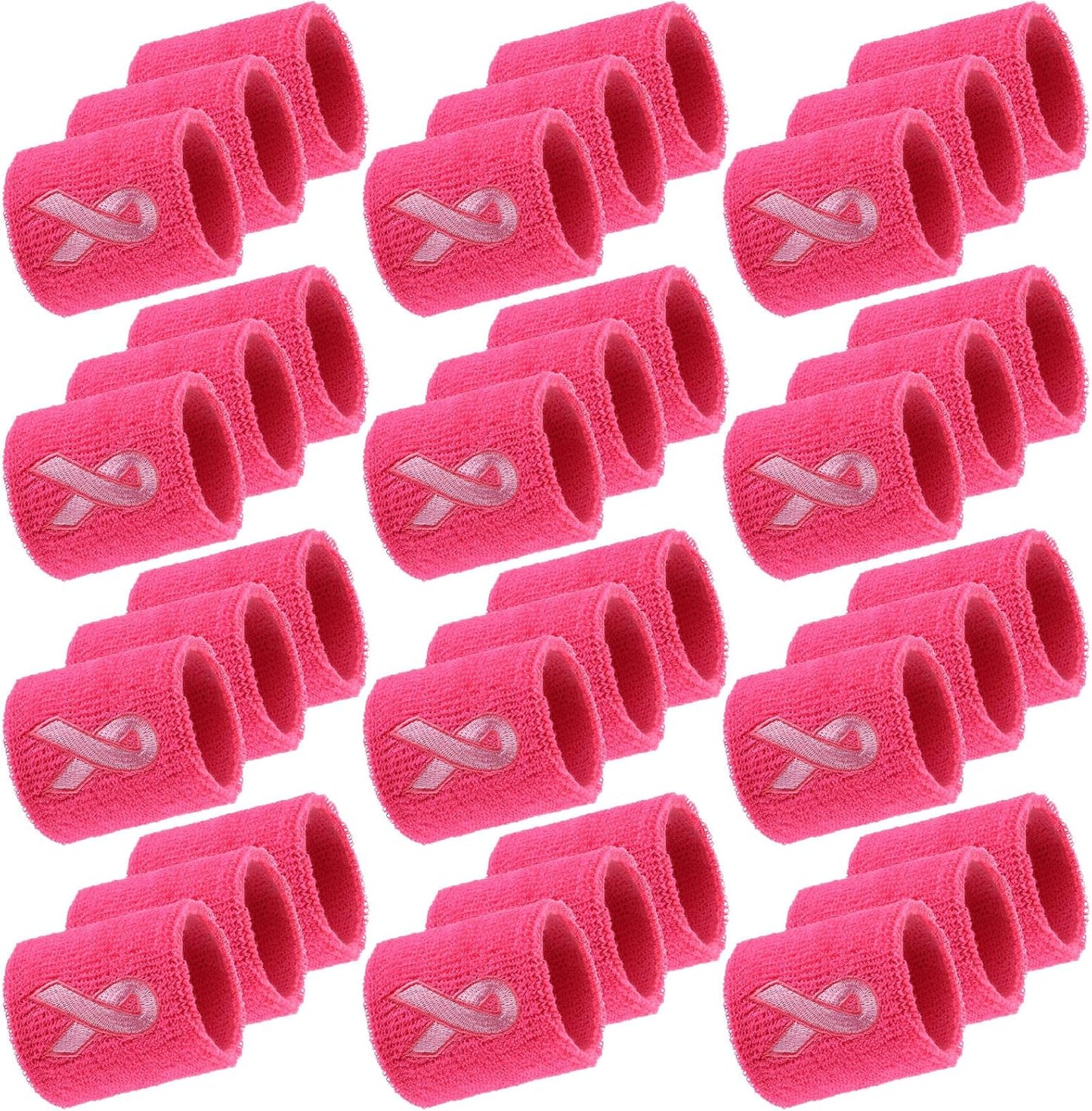 36 Pieces Breast Cancer Awareness Sweatbands for Sports Use