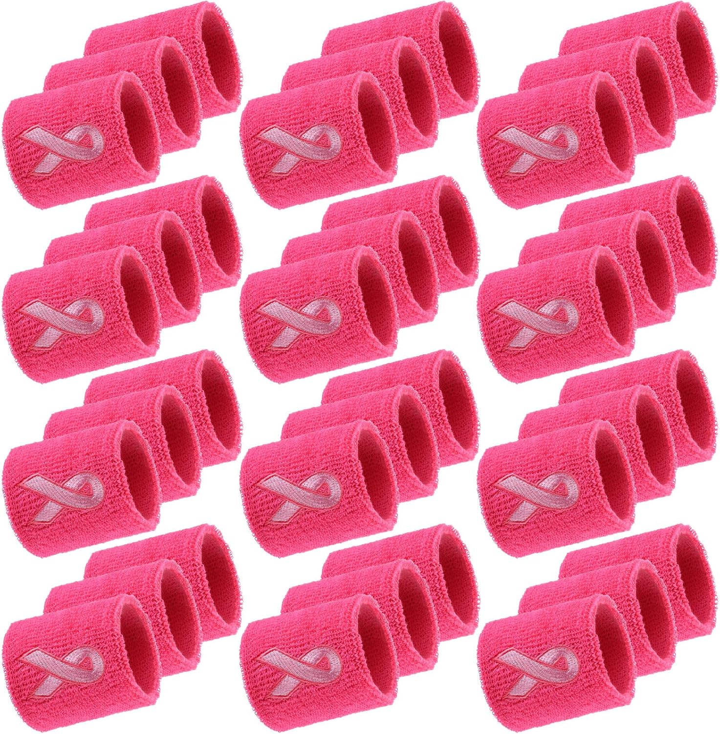 36 Pieces Breast Cancer Awareness Sweatbands for Sports Use