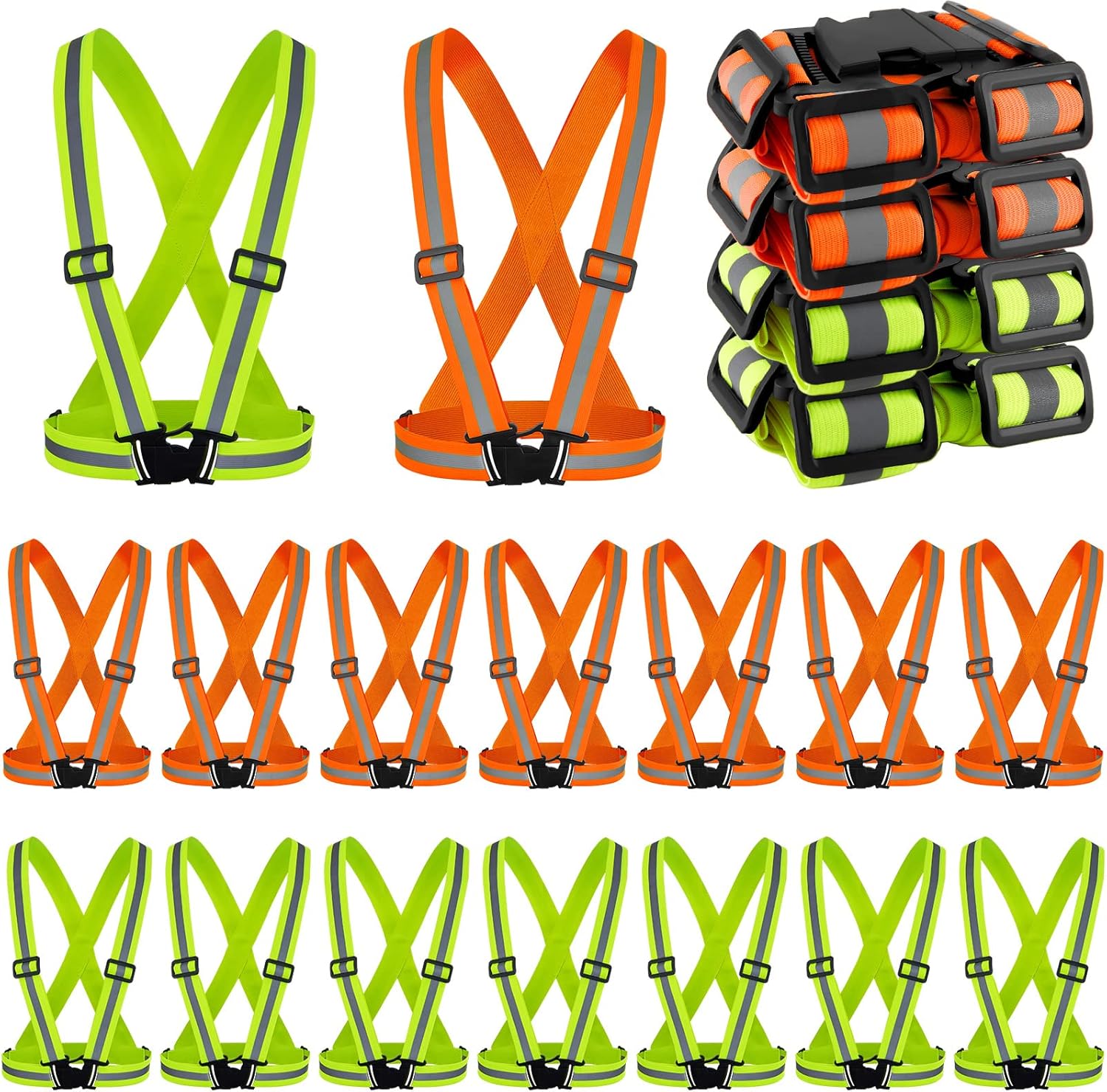 Hercicy 20 Pcs Reflective Vest High Visibility Safety Gear