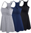 3 Pack Maternity Nursing Tank Tops with Bralette Cotton - 3-Pack
