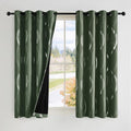 100% Blackout Curtains 52 in x 63 in 2 Panels - Dark Mallard Elegance