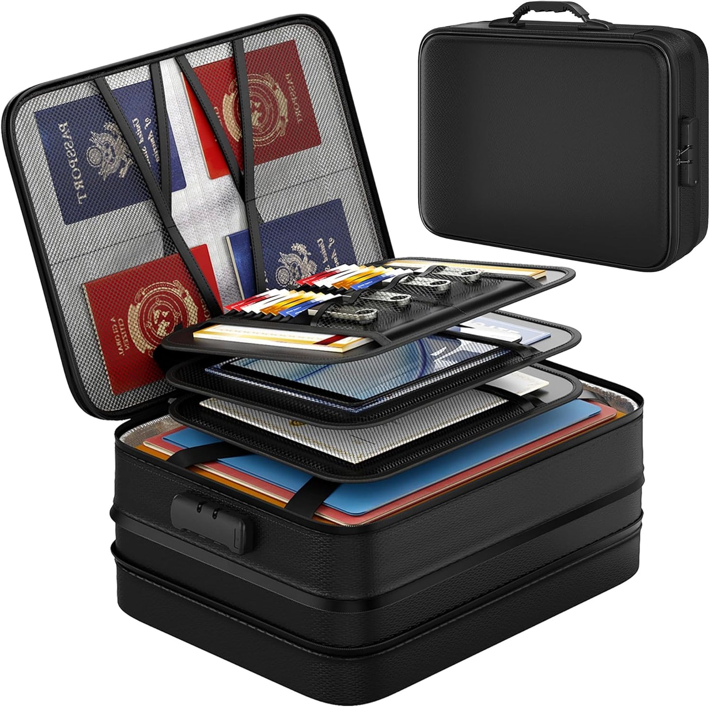 Nacial 5200F Fireproof Document Box with Lock for Secure Storage