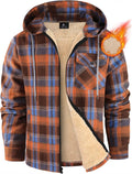 ZITY Men's Zipper Hoodies Flannel Shirt Jacket for Winter Style