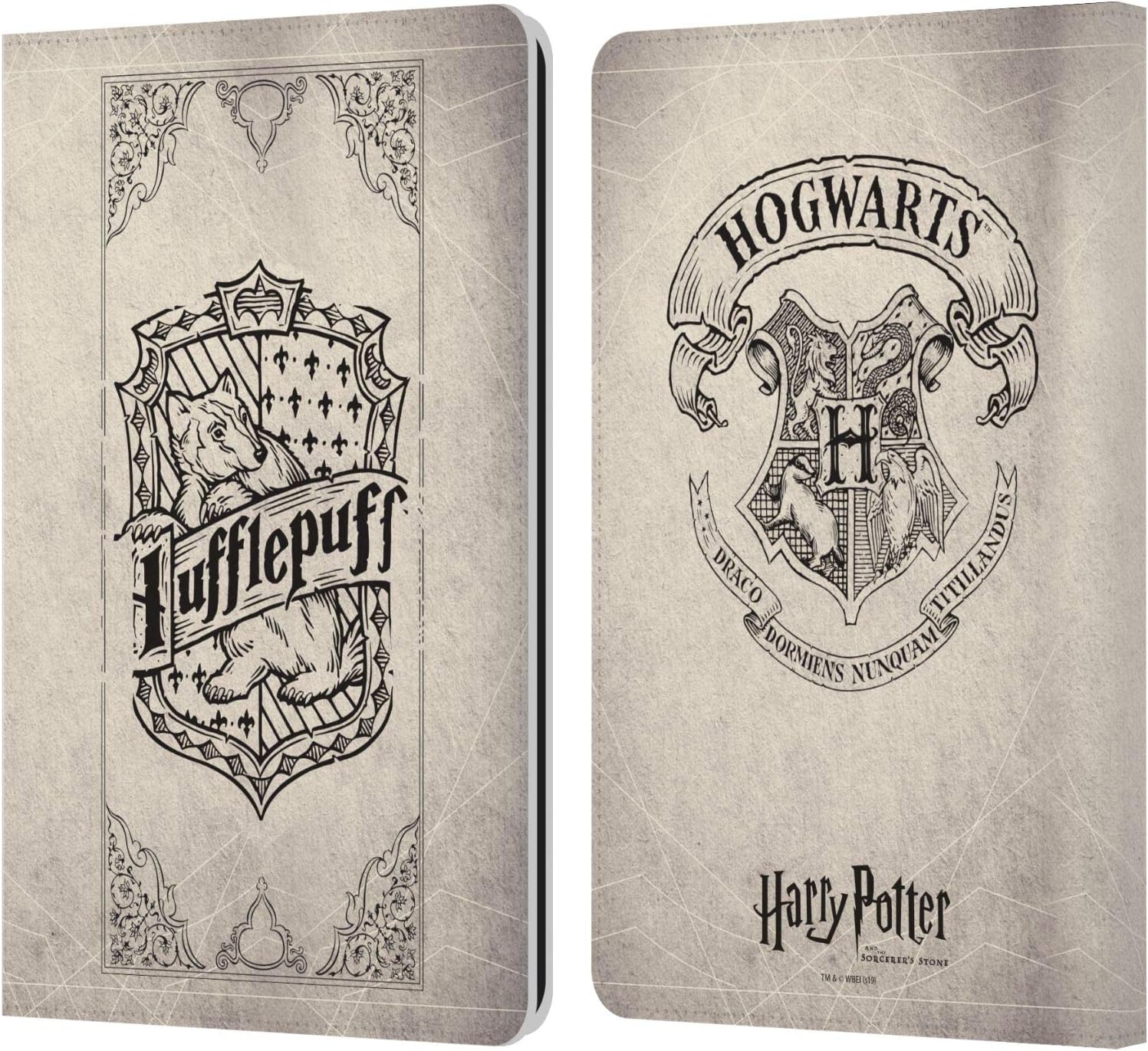 Harry Potter Hufflepuff Parchment Leather Wallet Case for Kindle
