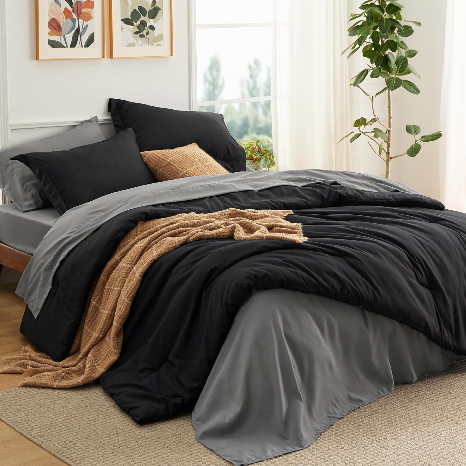 Bedsure King Size Comforter Set - 7 Pieces for All Seasons