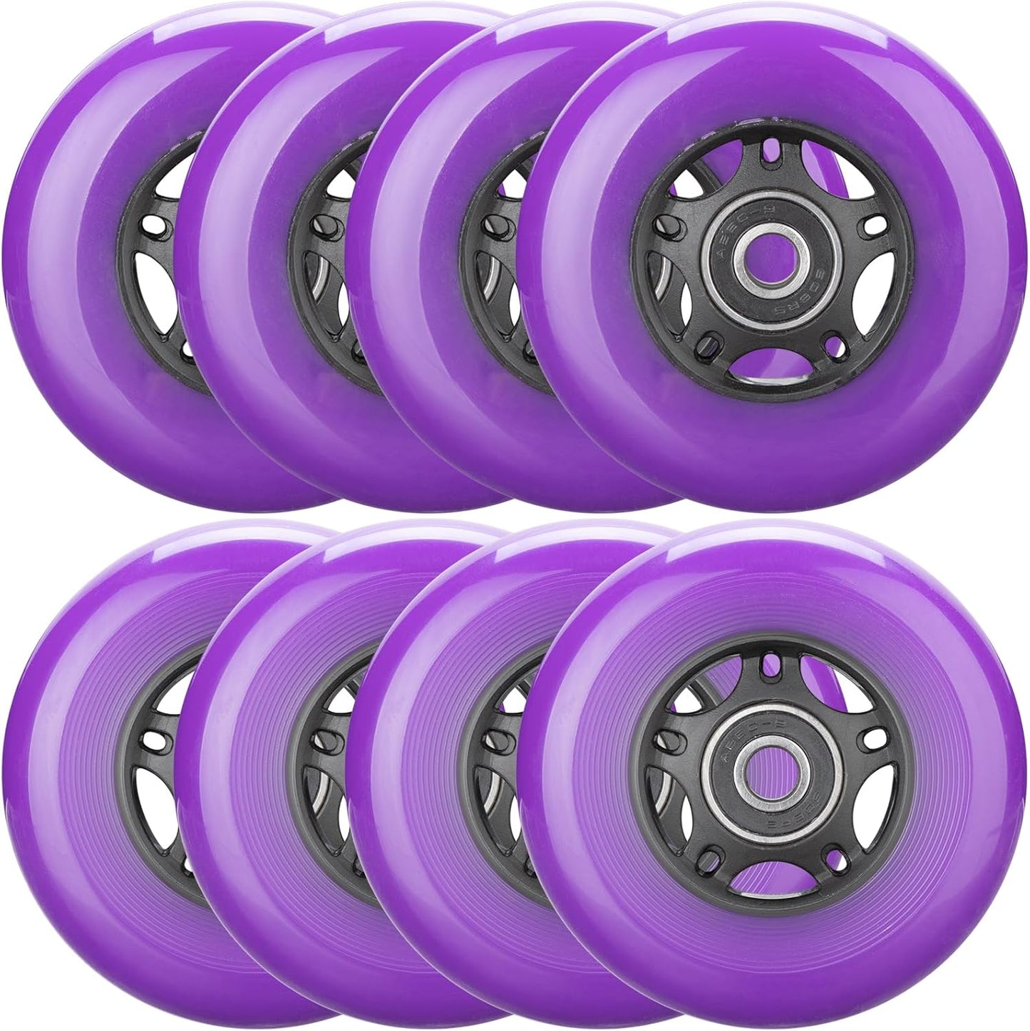 Inline Skate Wheels for Outdoor & Indoor Use - 8-Pack Set