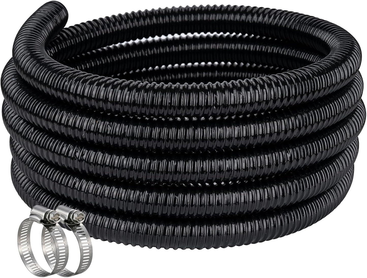 Pond Hose 1-1/2in ID 25ft Flexible PVC Tubing for Water Features