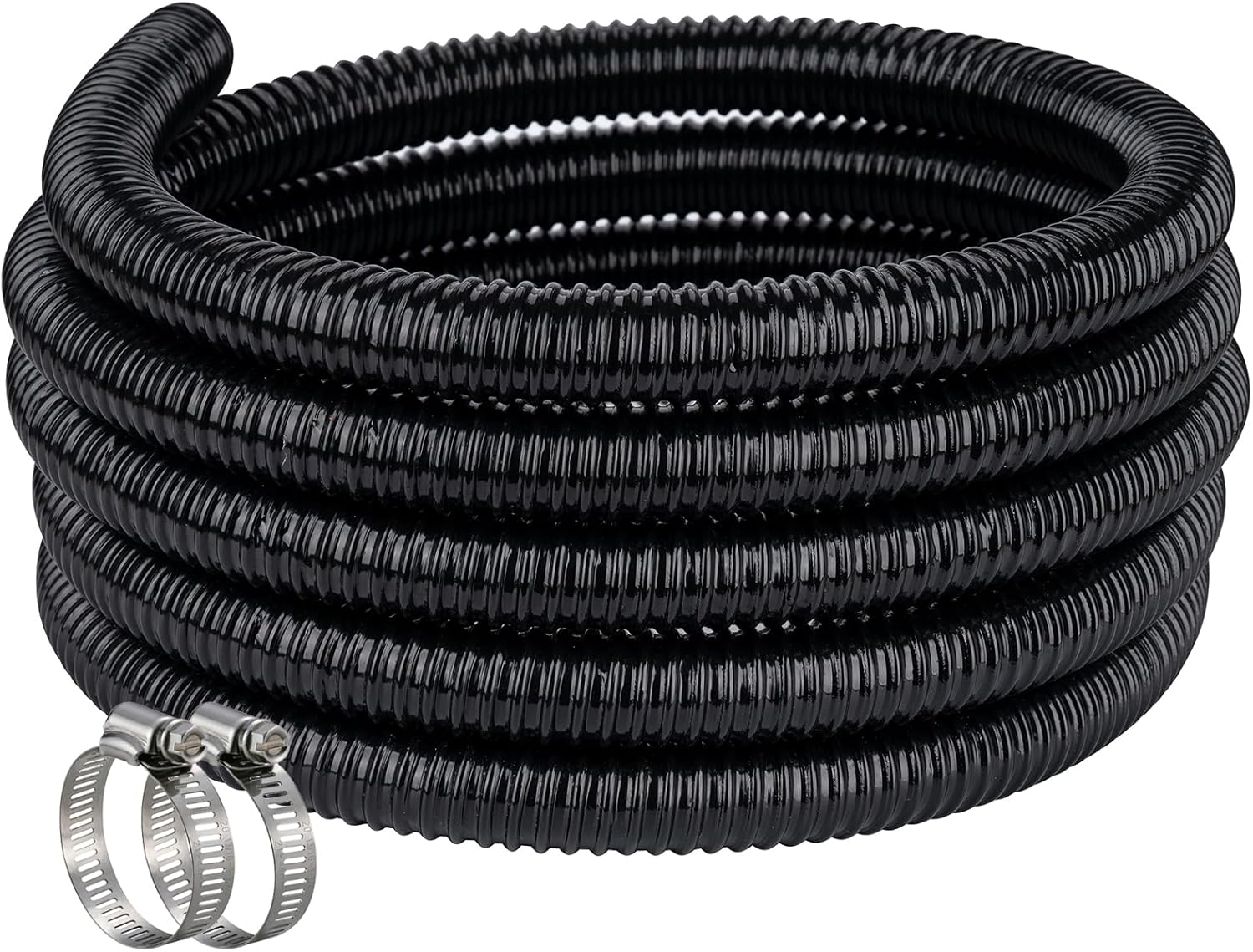 Pond Hose 1-1/2in ID 25ft Flexible PVC Tubing for Water Features