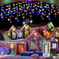 Christmas Icicle Lights Outdoor 640 LED 65.6 ft Multicolor - Remote