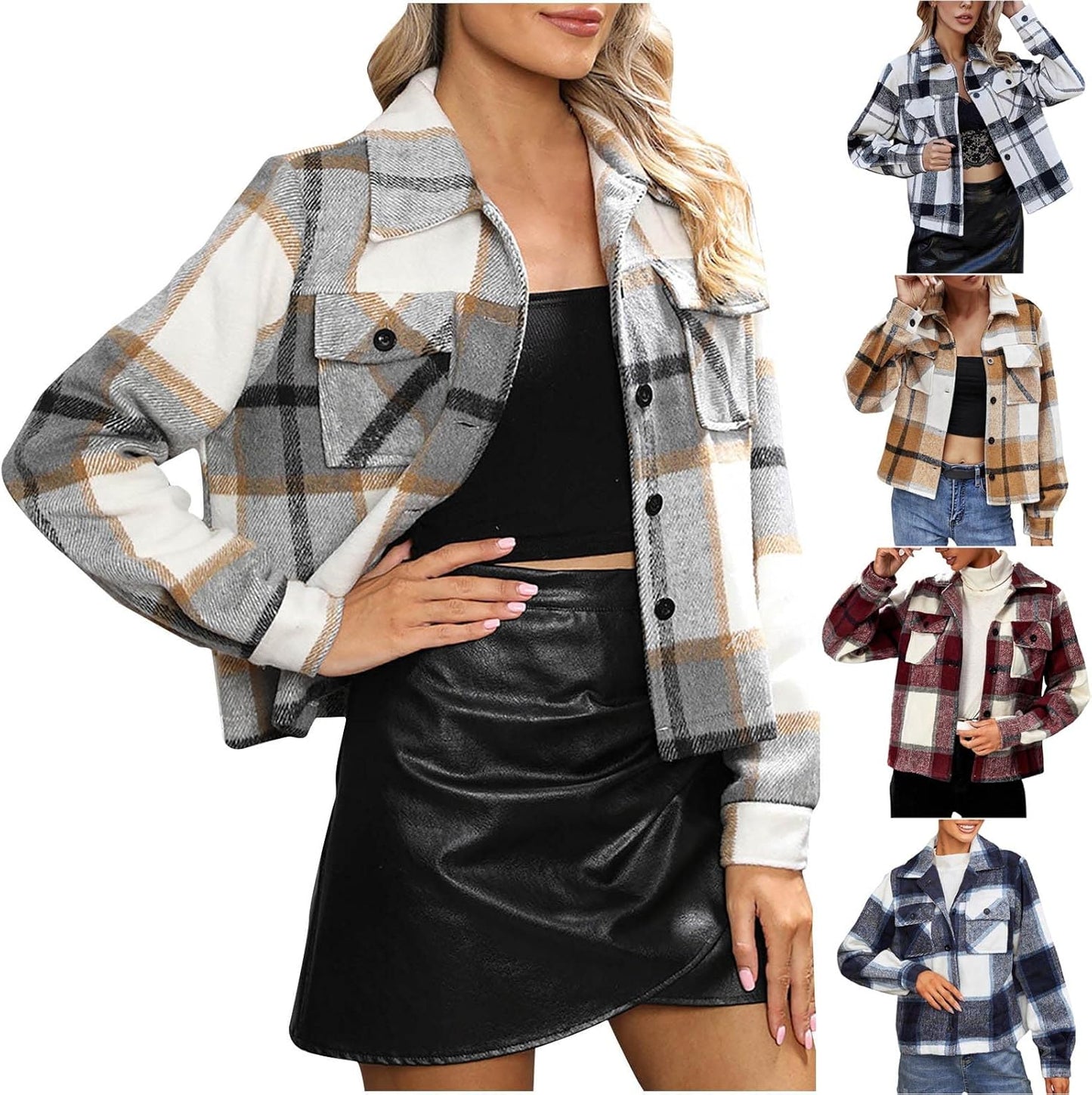 Warm Women's Flannel Shacket Jacket