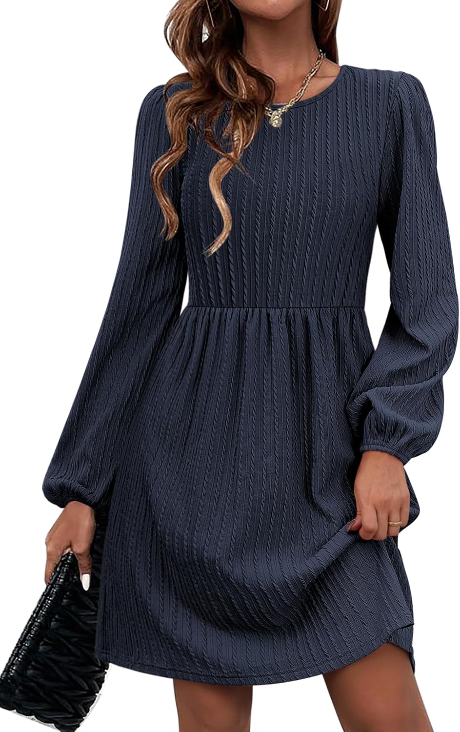 Stylish Women's Fall Sweater Dress with Pockets for Casual Wear