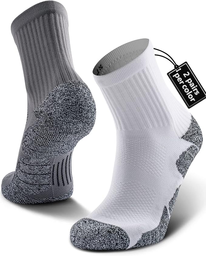 CWVLC Cushioned Compression Sport Quarter Socks for All Ages