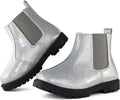 Tobfis Girl's Fashion Shiny Chelsea Boot Ankle Boots - Sparkly Comfort