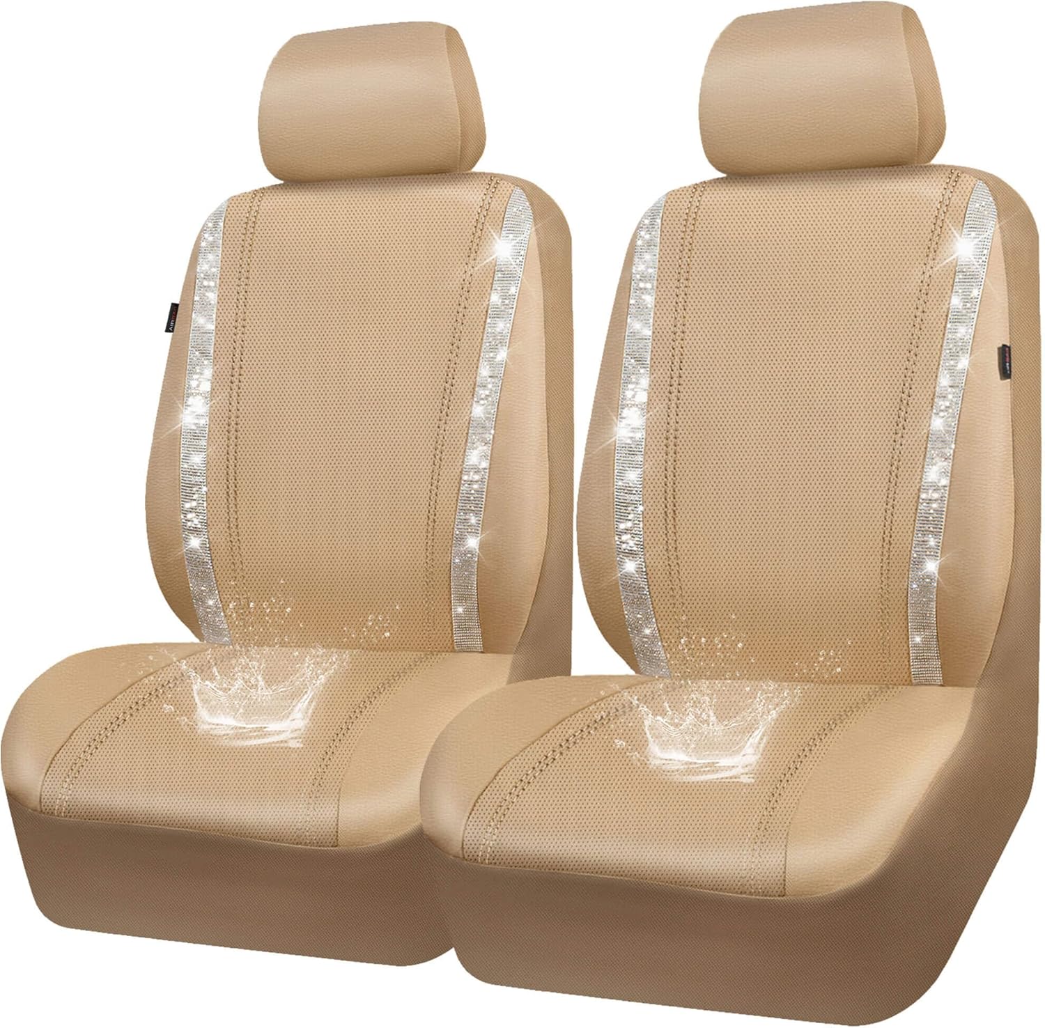 Bling Diamond Car Seat Covers for Women - Stylish & Waterproof