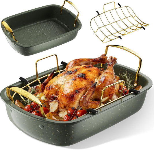 Nonstick Roasting Pan for Turkey, Meat & Vegetables - 17x13 in