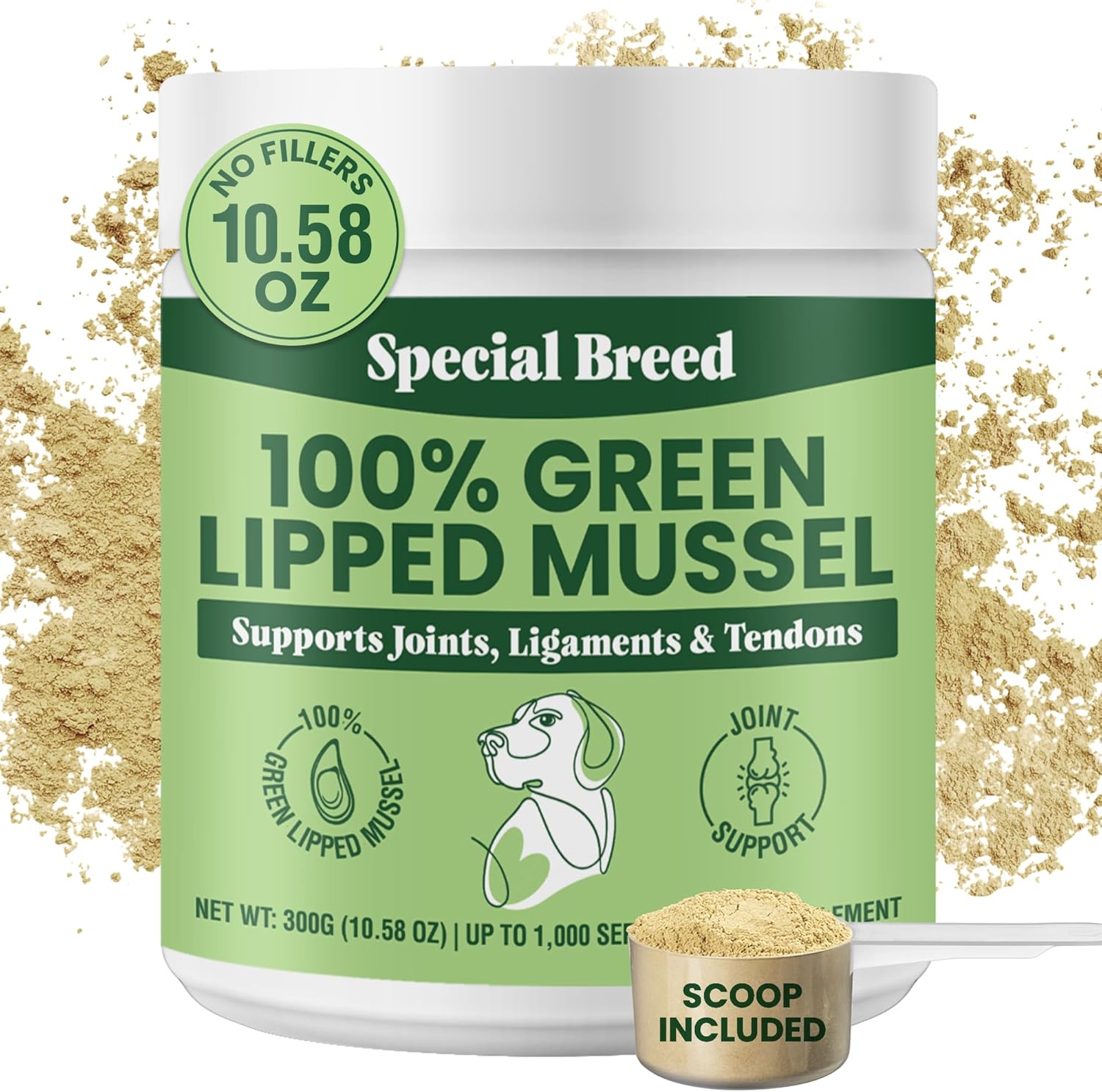 Green Lipped Mussel Powder for Dogs & Cats - Natural Joint Aid