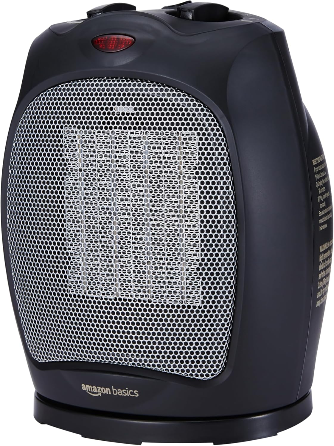 Basics Portable Ceramic Space Heater, 1500W, Black