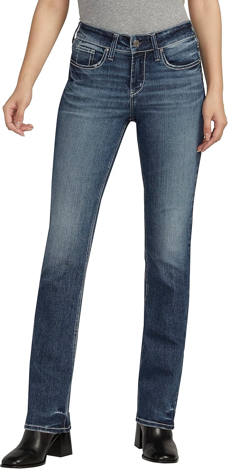 Suki Mid Rise Curvy Fit Slim Bootcut Jeans for Women