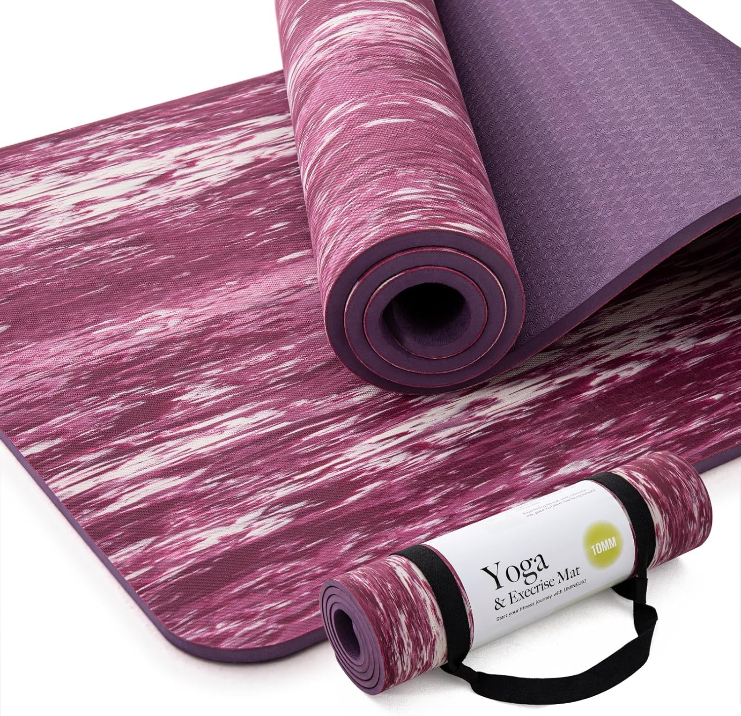 UMINEUX 10mm Thick Yoga Mat for Eco-Friendly Workouts