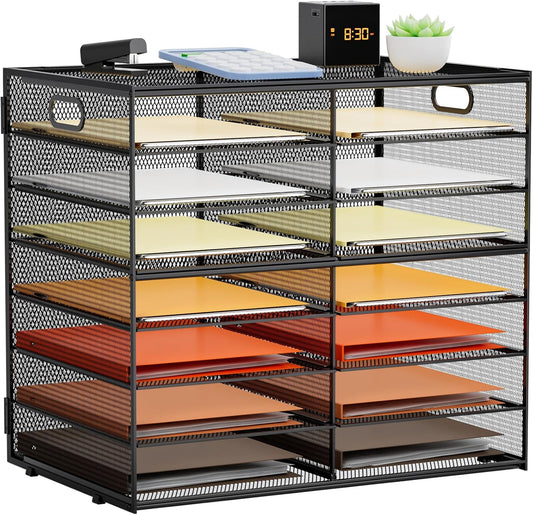 Marbrasse 8 Tier Desk Organizer - Black