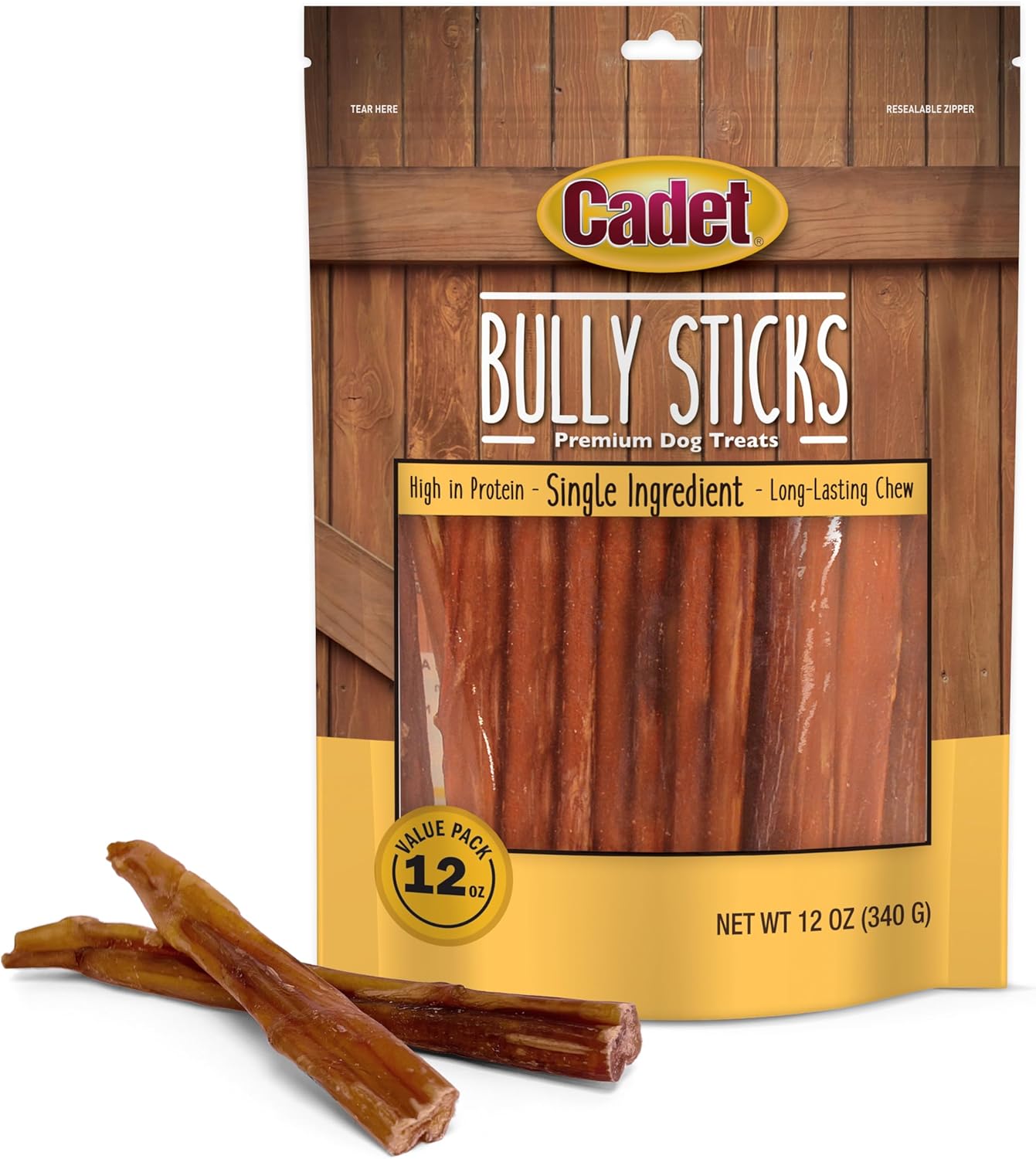 Cadet Bully Sticks for Small Dogs - All-Natural Beef Chews
