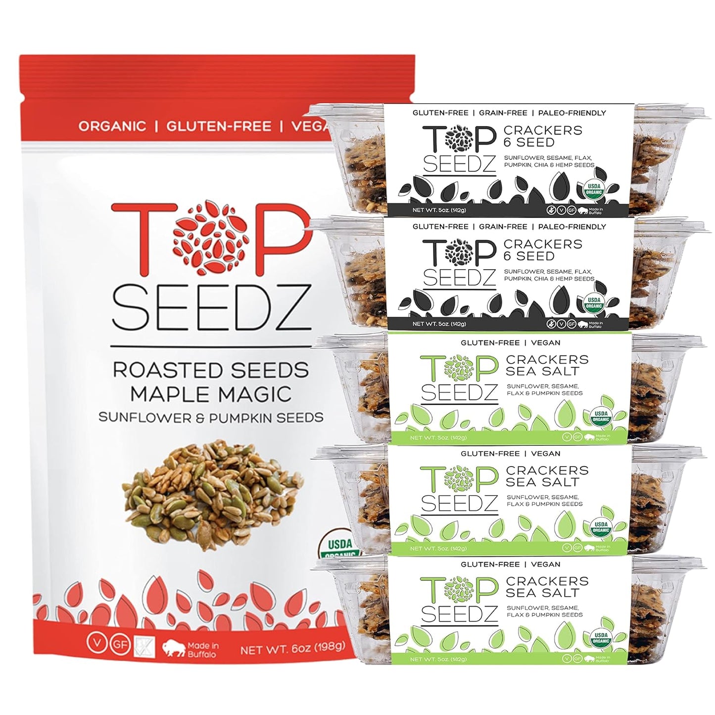 Top Seedz Deluxe Organic Gluten Free Vegan Crackers Bundle