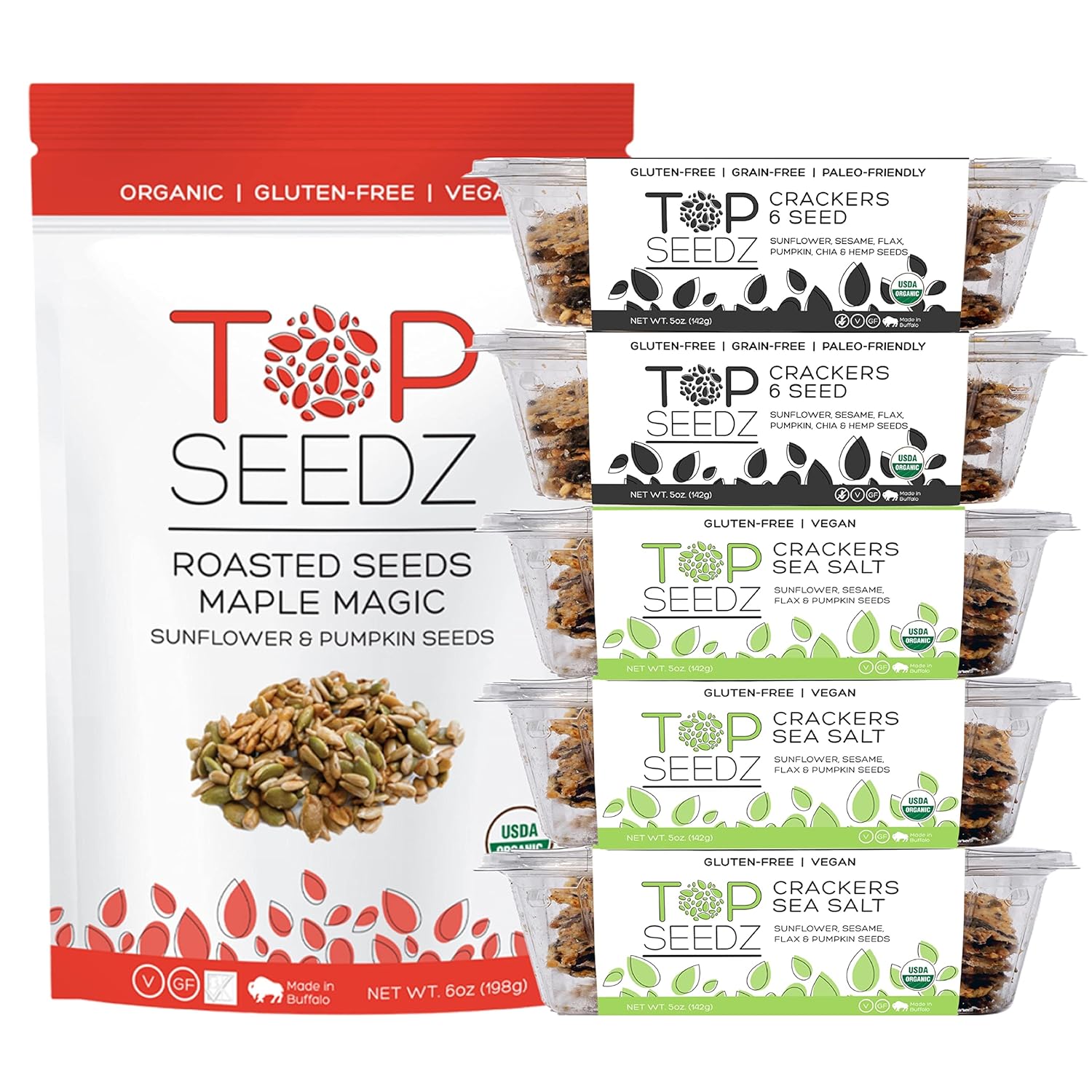 Top Seedz Deluxe Organic Gluten Free Vegan Crackers Bundle